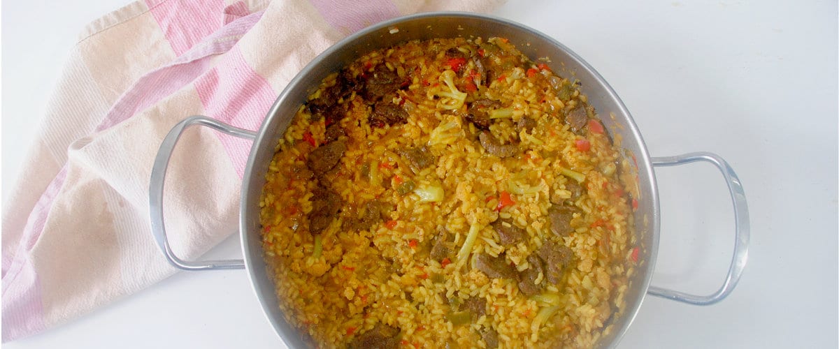 Rice with liver and cauliflower