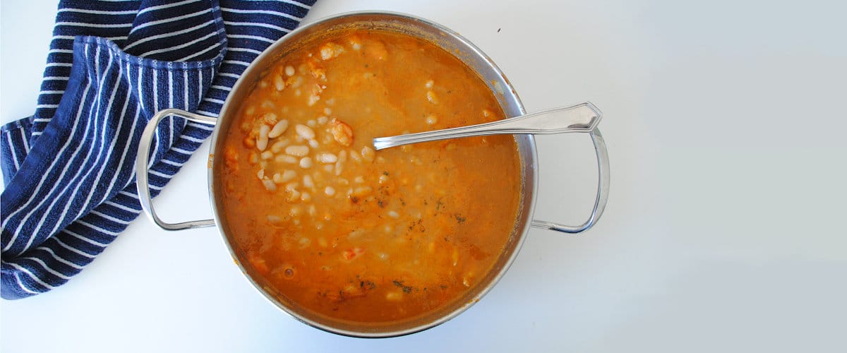 White beans with prawns